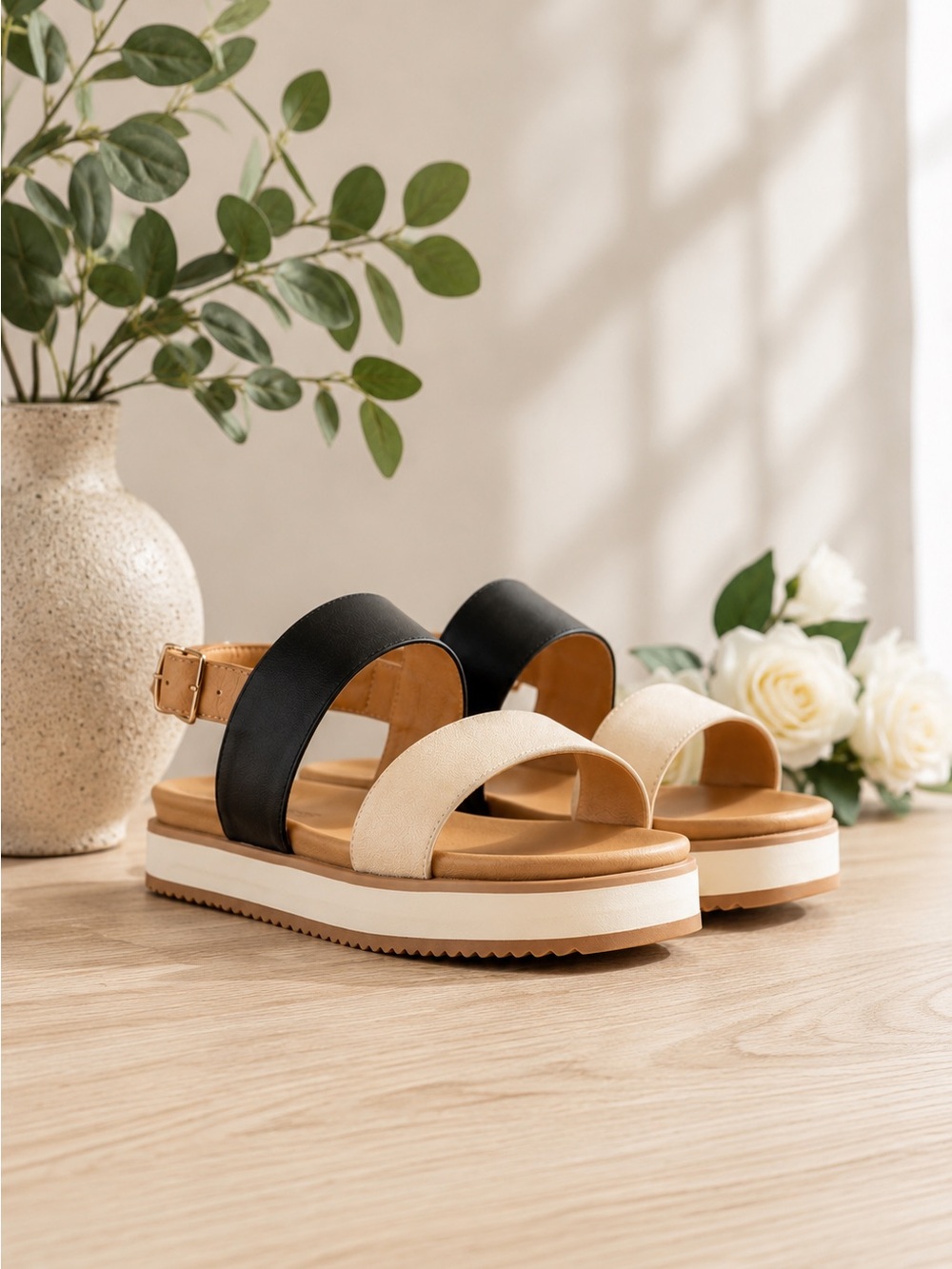 Nisolo Go-To Tri-Color Flatform Sandals NEW